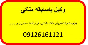 وکیل با سابقه ملکی در فروش ملک مشاعی افراز و تفکیک و مزایده ملک مشاعی بدون رضایت شریک